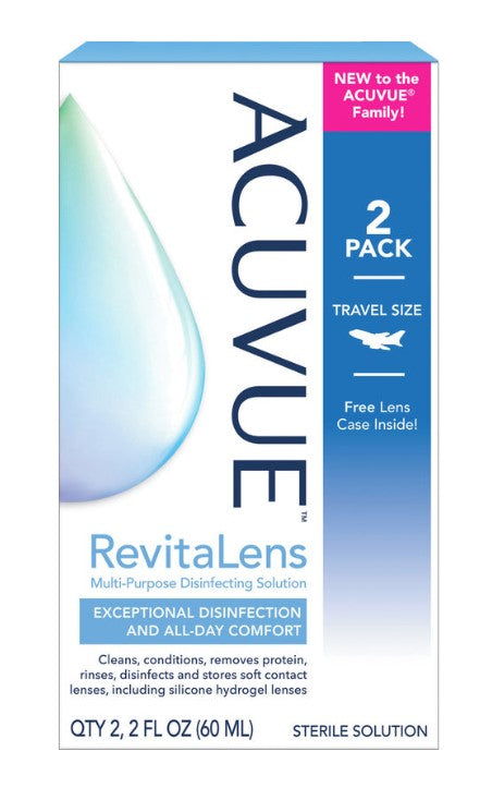 Acuvue RevitaLens Multi-Purpose Disinfecting Contact Lens Solution Twin Travel Pack 60mL x 2